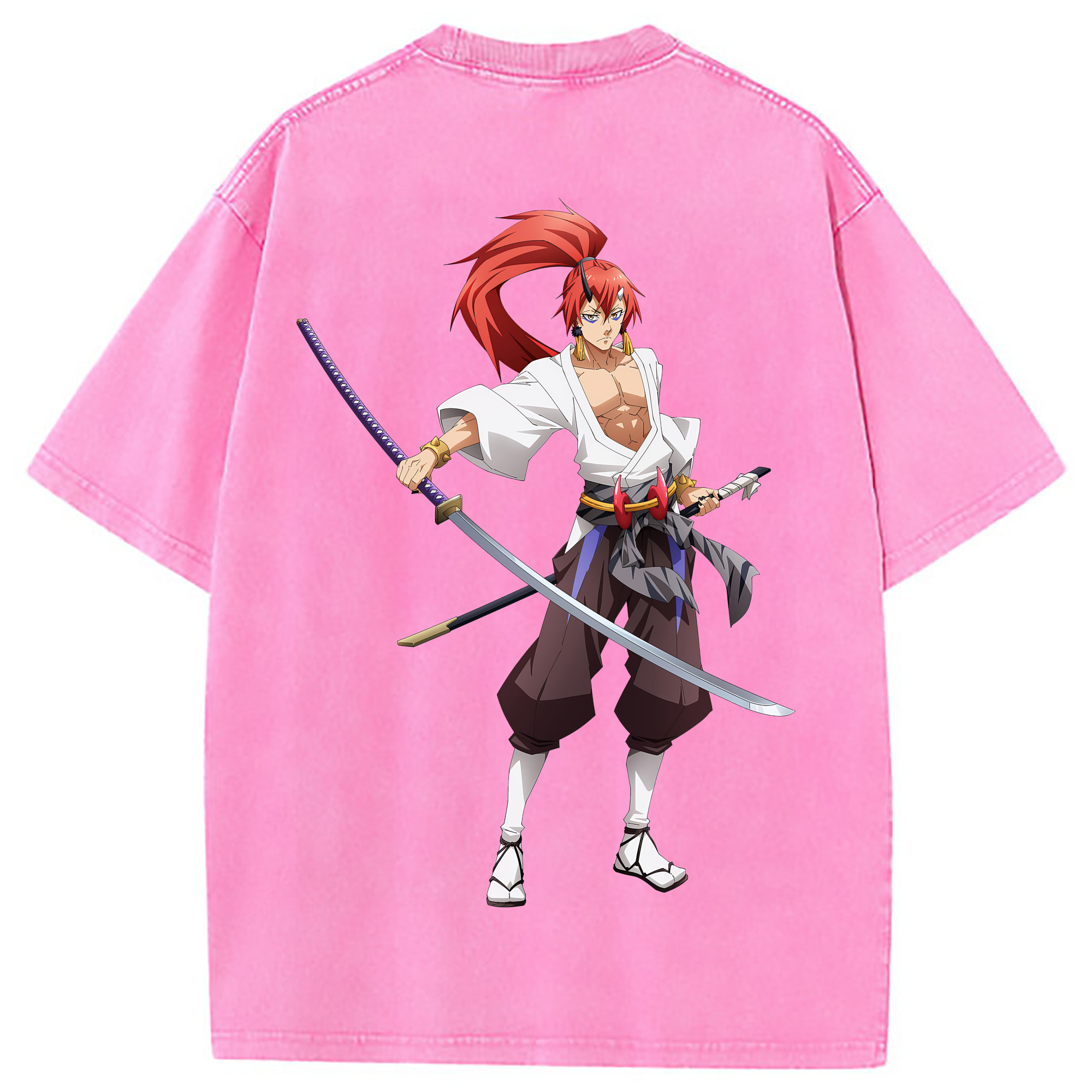 （画像用） 転スラ Regarding Reincarnated to Slime 綿100% ヴィンテージ風 半袖Tシャツ（背面プリント）